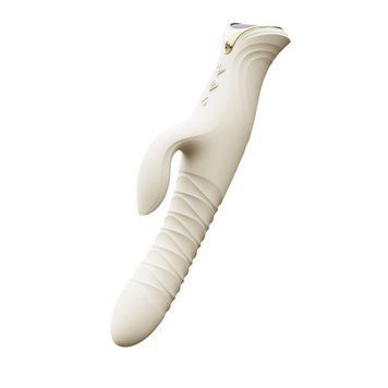 Смарт пульсатор-кролик з вібрацією Zalo Mose 2 Ivory White, підігрів до 42 &deg;C, кристал Swarovski SX2689 фото