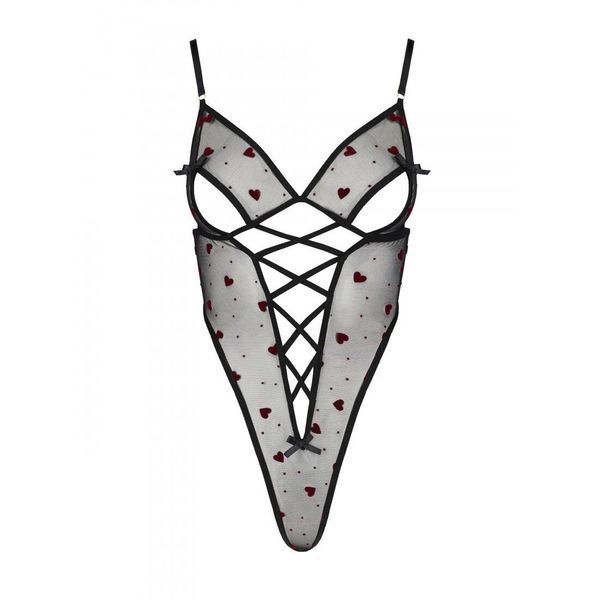 Еротичний боді з малюнком Passion LOVELIA BODY S/M, black SO4754 фото