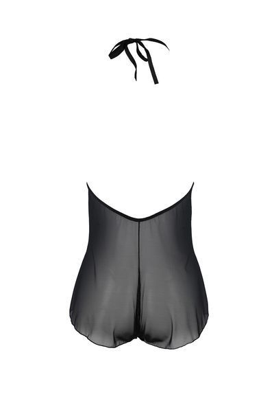 Боді Passion LEAFA BODY black, XXL/XXXL на зав'язках, м'яка чашка, низ у вигляді шортиків SX0502 фото