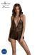 Боді Passion LEAFA BODY black, XXL/XXXL на зав'язках, м'яка чашка, низ у вигляді шортиків SX0502 фото 1