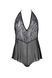 Боді Passion LEAFA BODY black, XXL/XXXL на зав'язках, м'яка чашка, низ у вигляді шортиків SX0502 фото 3