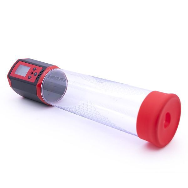 Автоматическая вакуумная помпа Men Powerup Passion Pump Red, LED-табло, перезаряжаемая, 8 режимов SO6226 фото