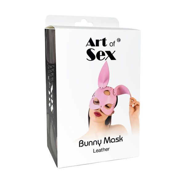 Кожаная маска Зайки Art of Sex - Bunny mask, цвет Черный SO9644 фото