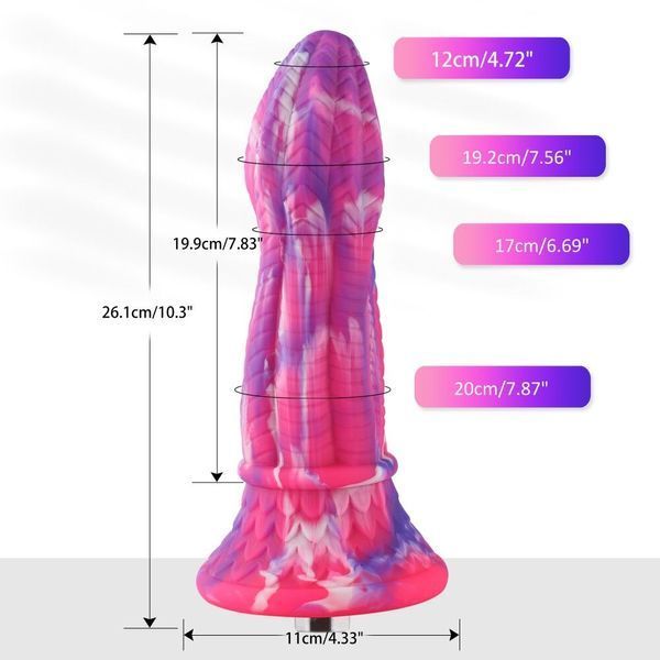 Фалоімітатор для секс-машин Hismith 10.3&Prime; Silicone Monster Dildo Series, KlicLok та присоска SO6216 фото
