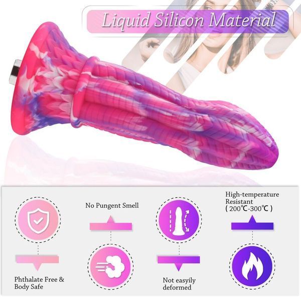 Фалоімітатор для секс-машин Hismith 10.3&Prime; Silicone Monster Dildo Series, KlicLok та присоска SO6216 фото