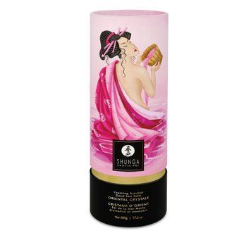 Пенящаяся соль для ванны Shunga Dead Sea salt Oriental Crystals &mdash; Rose Petal (500 г), соль Мертвого SO6893 фото