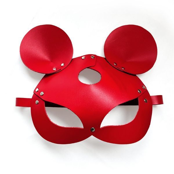 Кожаная маска мышки Art of Sex - Mouse Mask, цвет Красный SO9650 фото