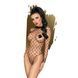 Боді Penthouse Scandalous S/L Black, велика сітка, високий комір, довгі рукави SO6457 фото 1