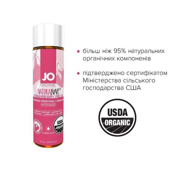 Распродажа!!! Смазка на водной основе JO NATURALOVE Strawberry (120мл) (cрок 01.08.2024) SO1662-R фото