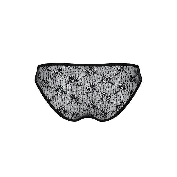 Трусики-сліпи з мереживною сіточкою Passion DINA THONG S/M, black SO5341 фото