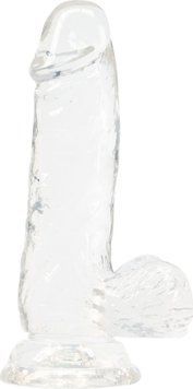 Прозрачный фаллоимитатор на присоске ADDICTION &mdash; Clear Dildo with Balls 6&Prime;, вибропуля в подарок SO5580 фото