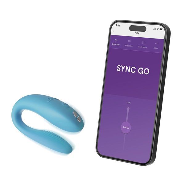 Смарт-вібратор для пар We-Vibe Sync GO Turquoise, тревел-кейс SX0528 фото