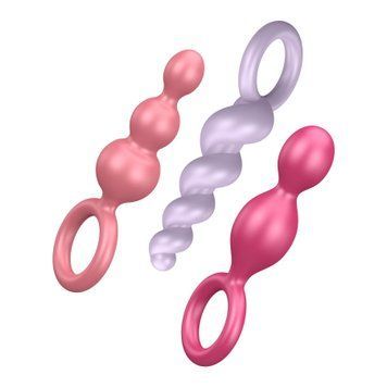 Набір анальних іграшок Satisfyer Plugs colored (set of 3) - Booty Call (м'яте паковання!!!) SO2324-R фото