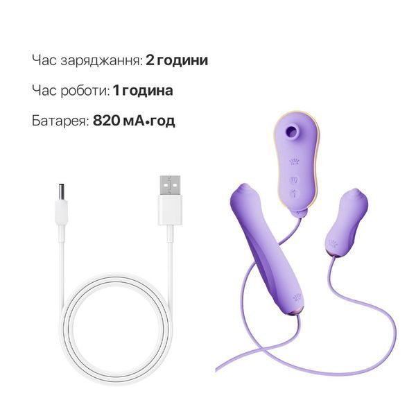 Набір 3в1 Zalo &ndash; UNICORN Set Violet, віброяйце, пульсатор, вакуумний стимулятор SO6688 фото