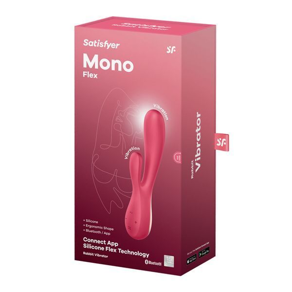 Смарт вибратор-кролик Satisfyer Mono Flex Red, 2 мотора, управление через интернет SO3900 фото