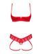 Комплект Obsessive Ingridia 2-pcs crotchless set XS/S, красный, с доступом, открытая грудь SO9031 фото 3