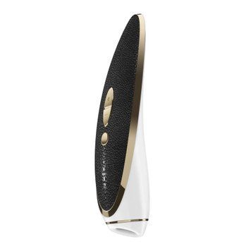 Люксовый вакуумный стимулятор Satisfyer Luxury Haute Couture Black со вставкой из кожи SO2466 фото