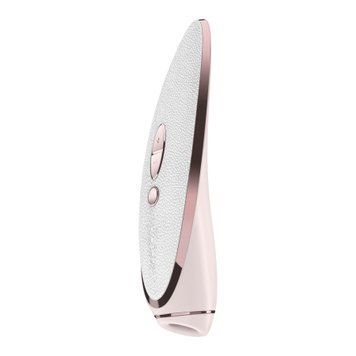 Люксовый вакуумный стимулятор Satisfyer Luxury Pret-a-Porter White со вставкой из кожи SO2467 фото