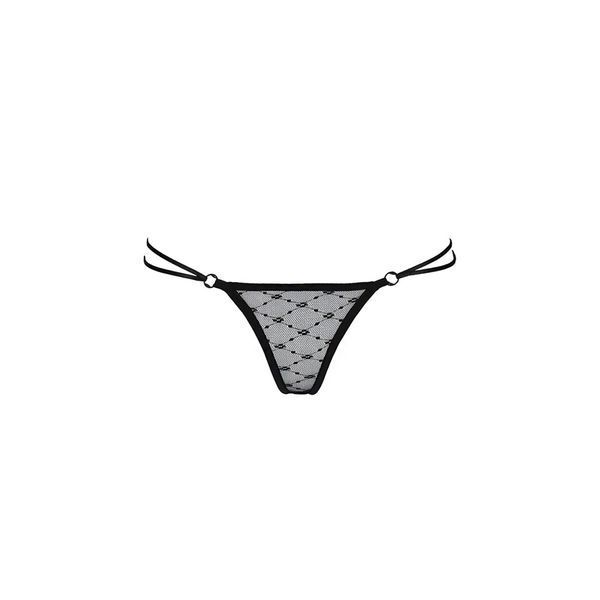 Трусики на зав'язочках з боків Passion Exclusive ZITA THONG XXL/XXXL, black PS24403 фото