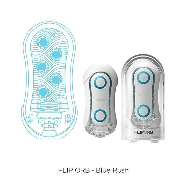 Мастурбатор Tenga Flip Orb &mdash; Blue Rush, з можливістю зміни тиску та стимулювальними кульками всереди SO3048 фото