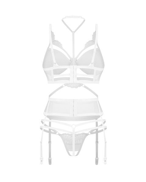 Комплект Obsessive Premisis White 3-pcs crotchless set S/M SX3118 фото