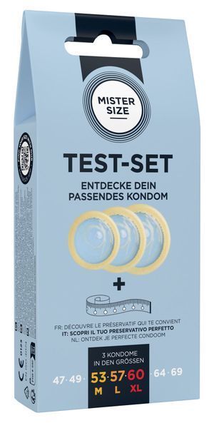 Набор презервативов Mister Size test-set 53&ndash;57&ndash;60, 3 размера + линейка, толщина 0,05 мм SO8056 фото