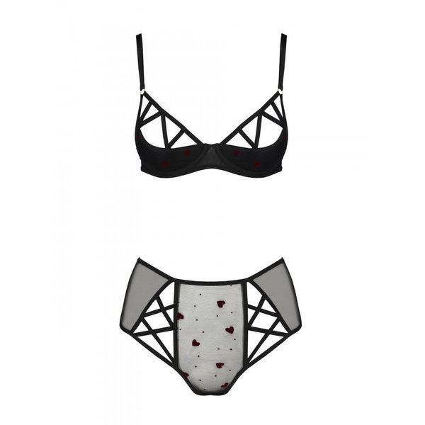 Эротический комплект с рисунком Passion LOVELIA BIKINI L/XL, black SO4747 фото