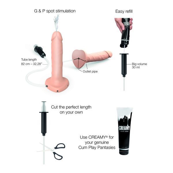 Кончающий фаллоимитатор Strap-On-Me Squirting Cum Dildo Realistic Flash, диам. 3,9 см, силикон SO9014 фото