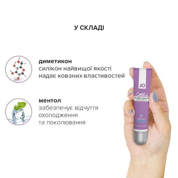 Розпродаж!!! Стимулювальний гель для клітора System JO CHILL COOLING (10 мл) (термін 07.2024) SO1503-R фото
