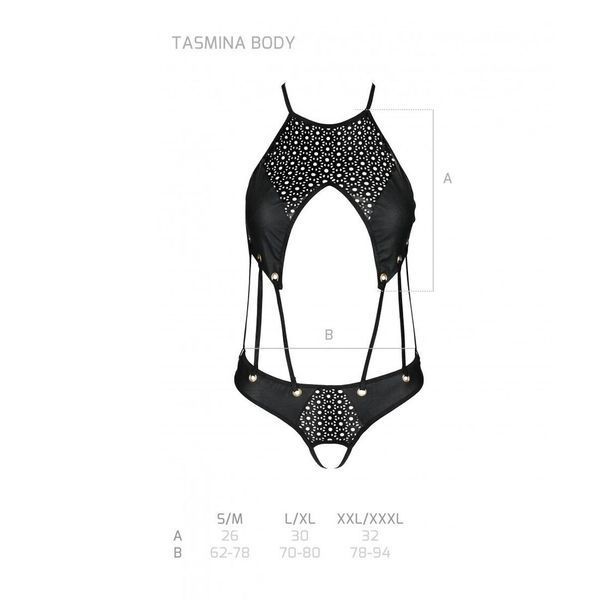 Розпродаж!!! Боді з екошкіри з ремінцями та перфорацією Tamaris Body black L/XL &mdash; Passion SO5793 фото