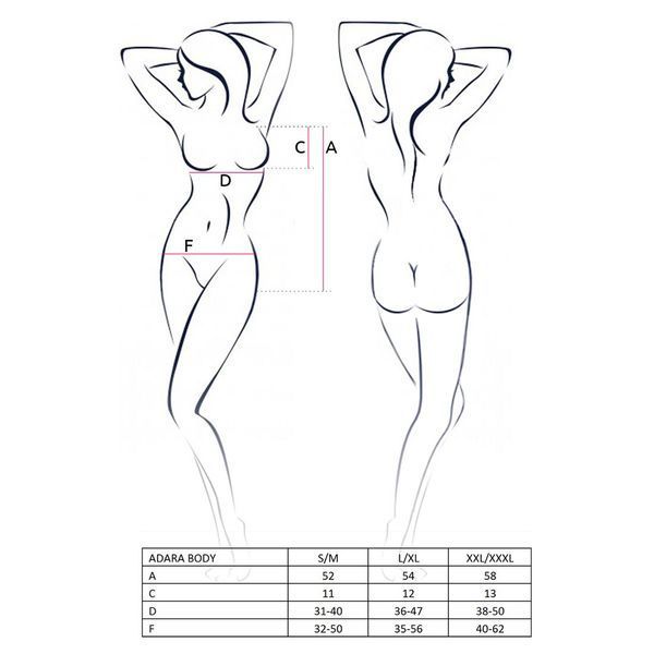 Боді-монокіні Passion ADARA BODY L/XL, black EL10101 фото