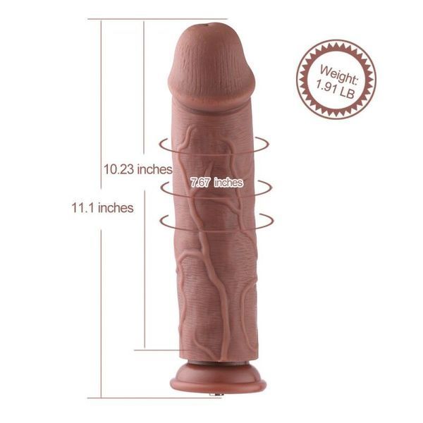 Силиконовый фаллоимитатор для секс-машин Hismith 11&Prime; Silicone Dildo, система KlicLok SO6208 фото