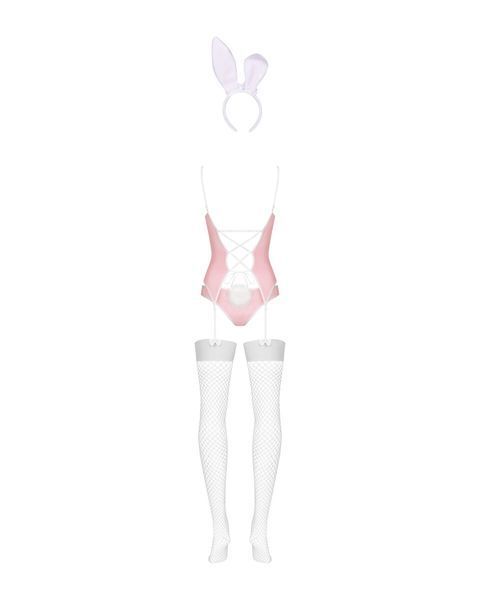 Еротичний костюм зайчика Obsessive Bunny suit 4 pcs costume pink L/XL, рожевий, топ з підв&rsquo;язками SO7255 фото