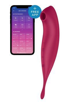 Смарт-вибратор для клитора с вакуумной стимуляцией Satisfyer Twirling Pro+ dark red SO6715 фото