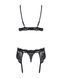 Кружевной комплект белья Obsessive 810-SEG-1 S/M Black, бюстгальтер, стринги, пояс для чулок SO7163 фото 6